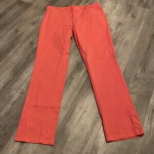 Vineyard Vines Breaker Pants Mens Sz 34x32 Slim Stretch Bright Coral 1P1290